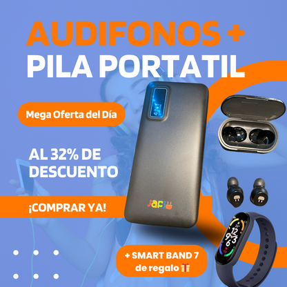 Audífonos HarmonySounds Pro + Pila Portatil de 10,000mAh