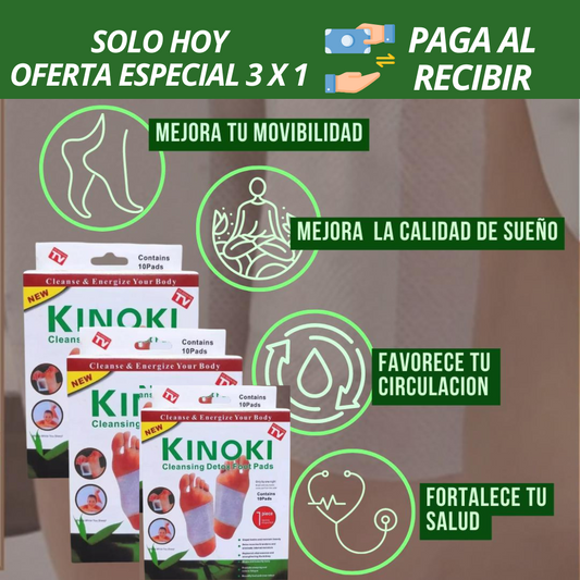 Kinoki - Parches Desintoxicantes Para Pies 3 X 1